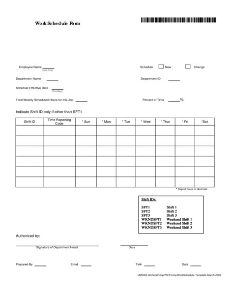 Work schedules have several functions: Work Schedule Form Free Download