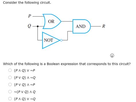 Solved Consider The Following Circuit P Or Q And R Not