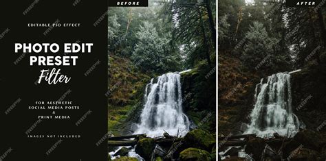 Premium Psd Photo Edit Preset Filter For Forest Waterfall Photography