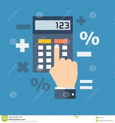 Calculation, Mathematics, Accountant Concept. Flat Design. Stock Vector ...