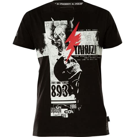 Yakuza Crucified T Shirt Tsb 16030 In Black Shirt With Elaborate