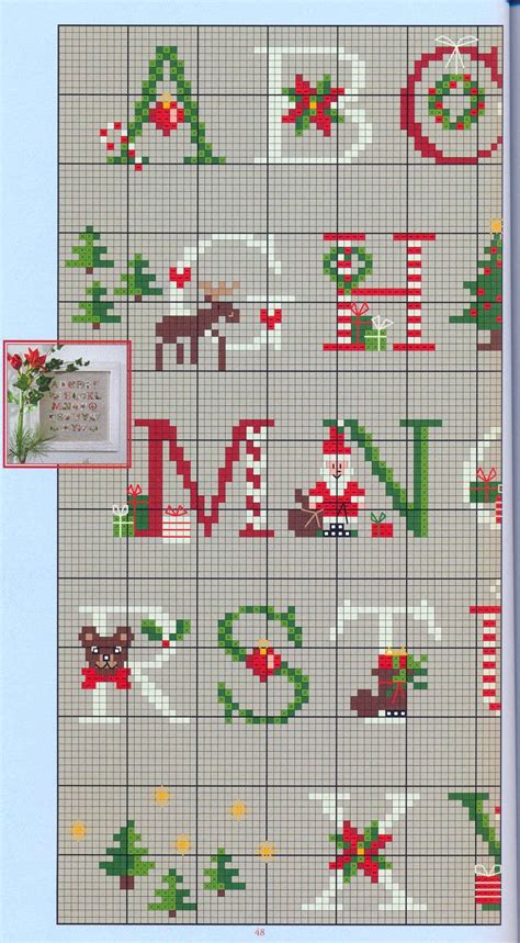 Christmas Alphabet Chart 1 Christmas Cross Stitch Alphabet Cross