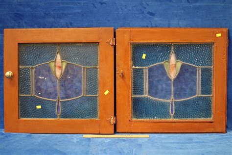 Lot 2 Art Nouveau Leadlight Stained Glass Panels From 1930s Kitchen