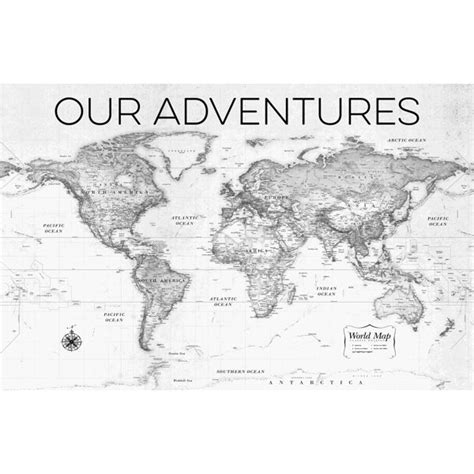 Trinx Classic World Map Our Adventures Wrapped Canvas Print Wayfair