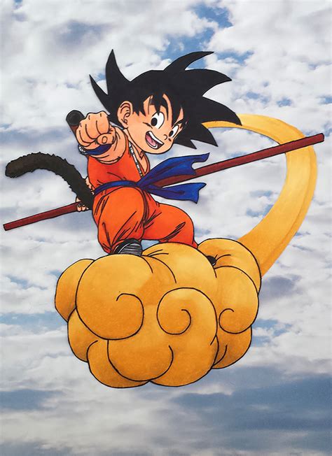 That seems to be a recurring mistake on my part. 'Goku on Nimbus' @Copic Marker colouring on @deviantART ...