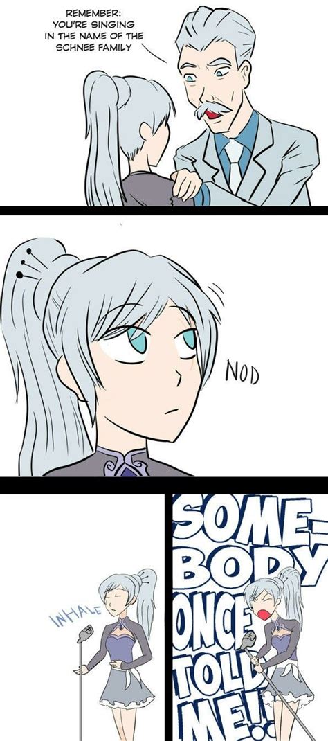 Weiss Schnee Singing Somebody Once Told Me Comic Meme Rwby