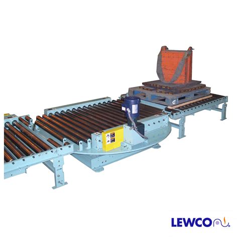 Chain Driven Live Roller Mounted On Powered Turntable Lewco Conveyors