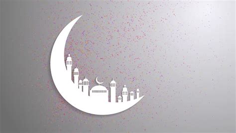 islamic ramadan white moon shape particle Stock Footage Video (100%