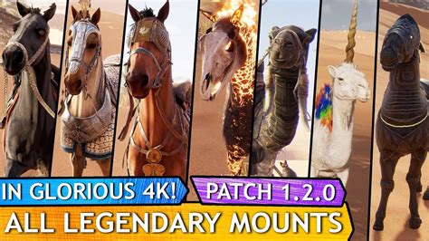 Assassin S Creed Origins All Legendary Mounts 4k Showcase Patch 1 2