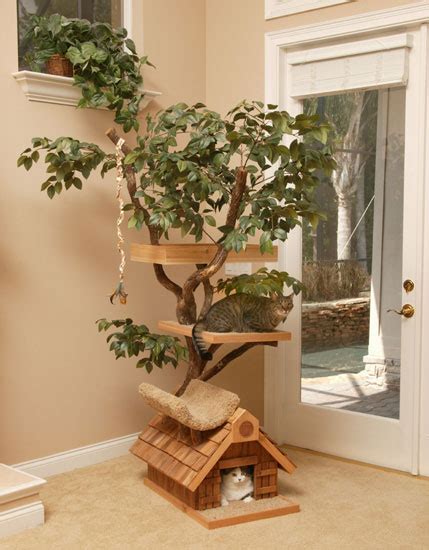 Fixture displays cat climbing tree with cat condos house 12240. 15 Creative Cat Houses and Cool Cat Bed Designs.