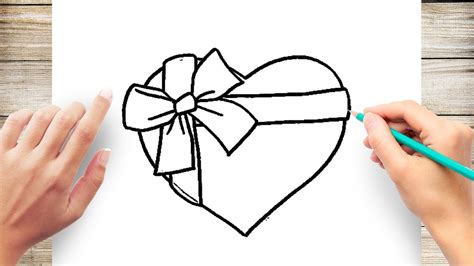 How To Draw Heart Ribbon Step By Step Heart With Bow Ribbon Youtube