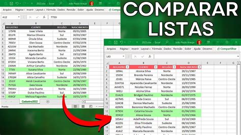 Comparar Listas No Excel Comparar Colunas Com Procv Entre Duas
