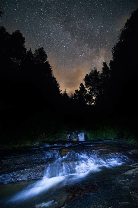 North Carolina Waterfall At Night Photograph By Kevin Adams Pixels