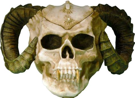 Scare the living daylights out of friends by transforming yourself with these silicone demon masks. Human Skull Statue Skeleton Figurine Evil Demon Devil Ram ...