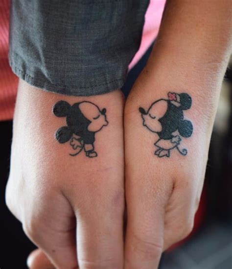 24 Disney Couple Tattoos That Prove Fairy Tales Are Real Matching Disney Tattoos Disney Couple
