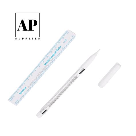 White Sterile Surgical Skin Marker With Sterile Surgical Ruler