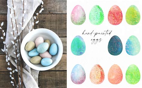 Watercolor Easter Egg Clipart Hand Painted Bright Eggs For Easter Egg