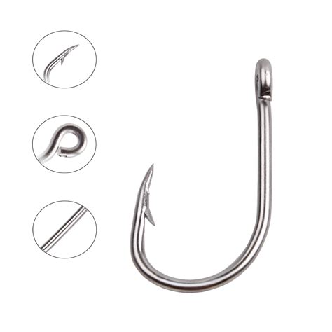 100pcs 9260 Stainless Steel Barbed Fishing Hooks Offset Sharp Bait Hook