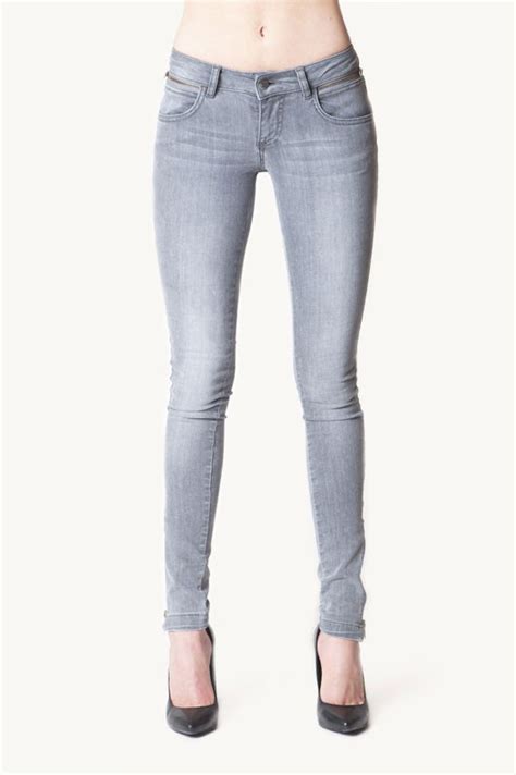 Anine Bing Skinny Jeans Double Zipper Grey Grey Skinny Jeans