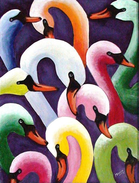 Easy Abstract Paintings To Copy Abstract Swan Painting Animal Paintings