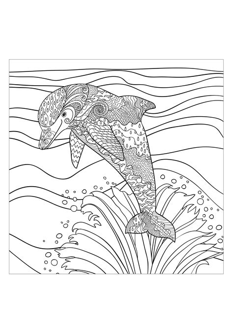 And best of all, the questions are editable! Mer dauphin - Mondes aquatiques - Coloriages difficiles ...