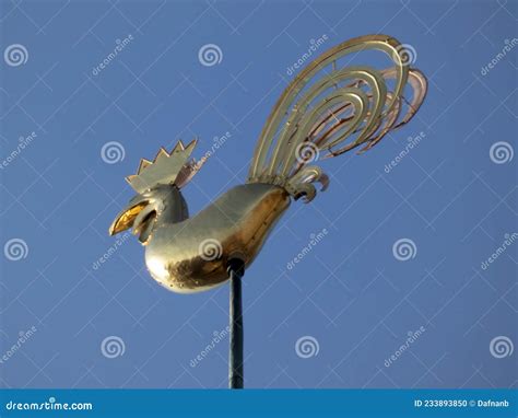 The Golden Rooster On The Spire Of The Dome Cathedral Tower Stock Photo