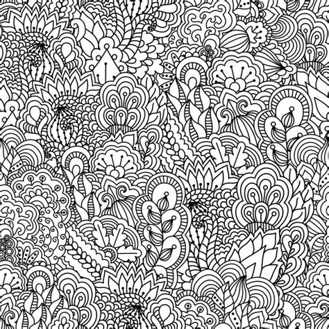 Floral Doodle Black And White Pattern Stock Vector Image By ©imhope