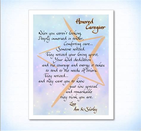 Caregiver Appreciation Card Magnetic Honored Everyday Hero Etsy