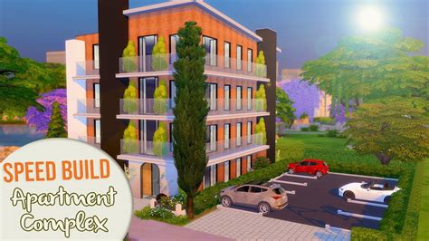 The Sims 4 Speed Build Apartment Complex All Cc Links Youtube