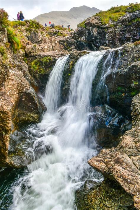Isle Of Skye With A Beautiful Waterfall Panorama Stock Image Image Of