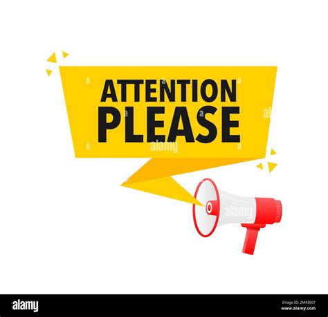 Attention Please Announcement Megaphone Label Loudspeaker Speech