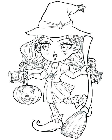 This witch is preparing an evil potion in her magic cauldron. Witch Face Coloring Pages at GetColorings.com | Free ...