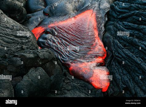 Molten Lava Rock Glows From Hi Res Stock Photography And Images Alamy