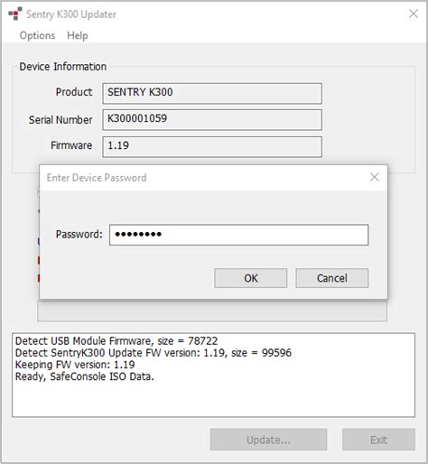 Upgrading Your Sentry K300 Datalocker Support