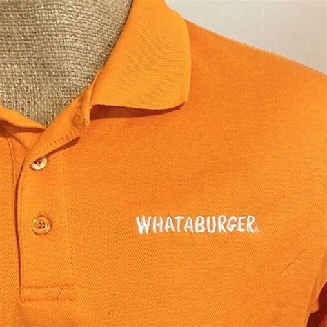 🍔 Whataburger Employee Uniform Orange Polo Work Sh Gem