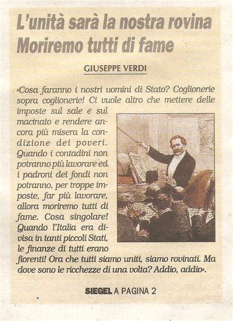 GIUSEPPE VERDI: L'UNITÀ SARÀ LA NOSTRA ROVINA!!! - VEJA.it