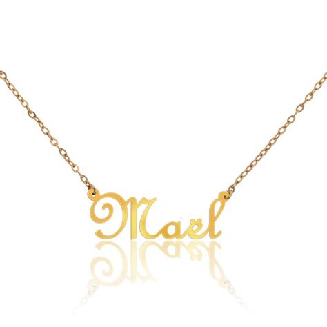 Collier Pr Nom Ma L En Or Jaune Carats Ocarat