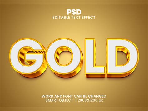 Gold 3d Editable Photoshop Text Effect Template By Bdrobin On Dribbble