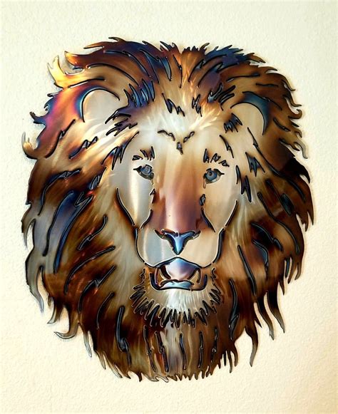 Lion Head Metal Wall Art Etsy