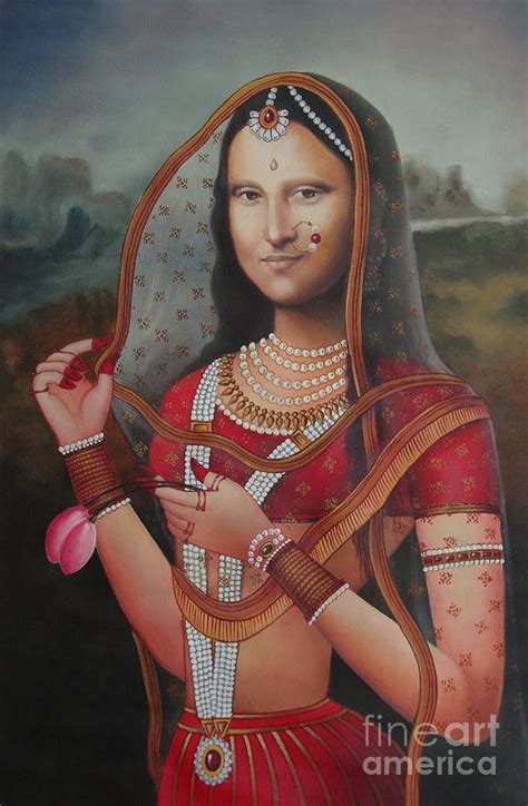 Queen Monalisa Indian Mona Lisa Handmade Painting Oil