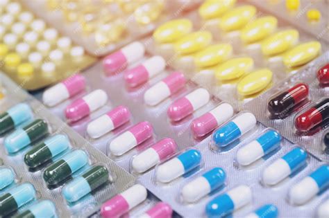 Premium Photo Close Up Pharmaceuticals Antibiotics Pills Medicine In