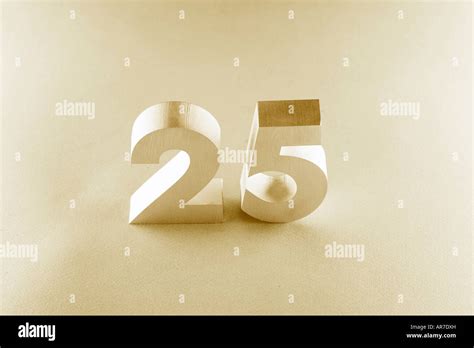 Gold Sepia Numbers 25 Stock Photo Alamy