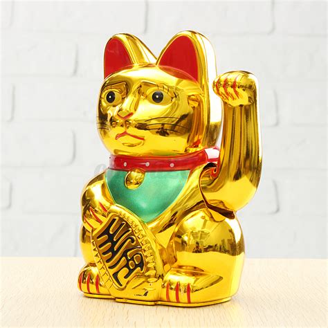 In modern times, they are usually made of ceramic or plastic. 6" Golden Chinese FENG SHUI Fortune Wealth Lucky Waving ...