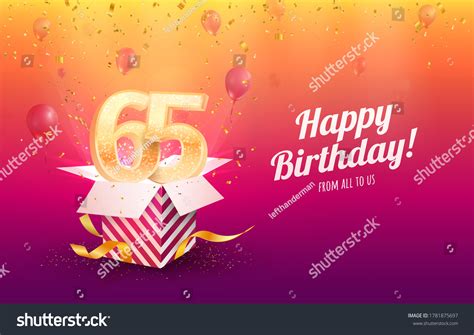 Celebrating 65th Years Birthday Vector Illustration Stock Vector