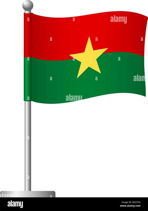 Burkina Faso Flag On Pole Metal Flagpole National Flag Of Burkina