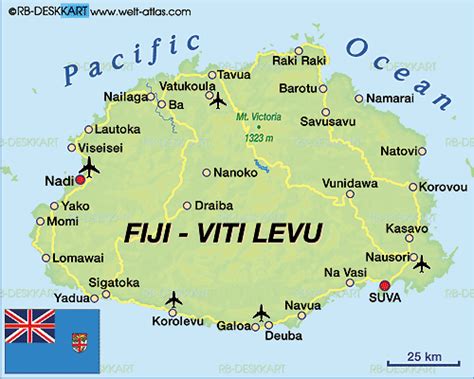 Map Of Viti Levu Region In Fiji Welt Atlasde