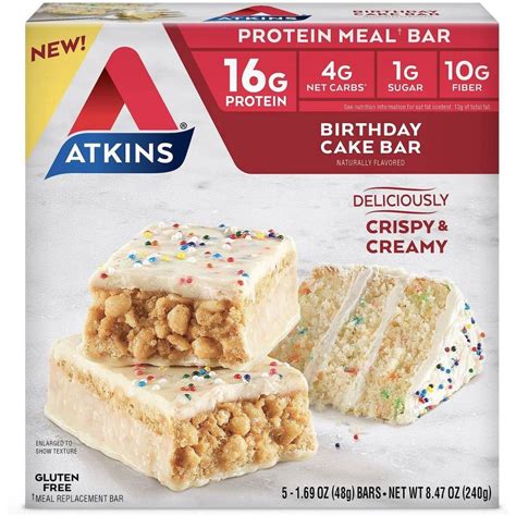 The first time i made this cake was for a diabetic friend, and while i know many with diabetes use my recipes and often write in to mention appreciating the keto recipes in particular, since everyone is different i always. Atkins Birthday Cake Meal Bar - 5ct in 2021 | Bars recipes ...