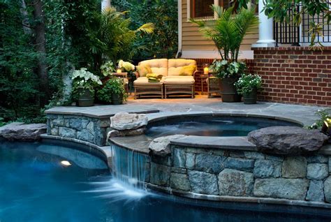 Pool Designs With Hot Tub Template