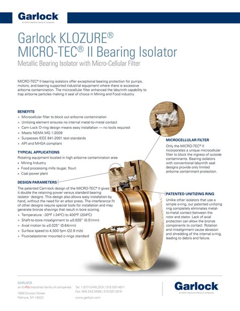 Motion Garlock Micro Tec Ii Bearing Isolator Page 1