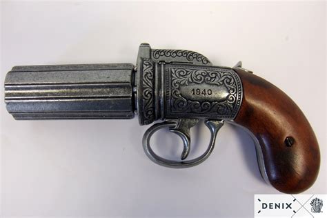 6 Barrels Pepper Box Revolver England 1840 Pistols Historical